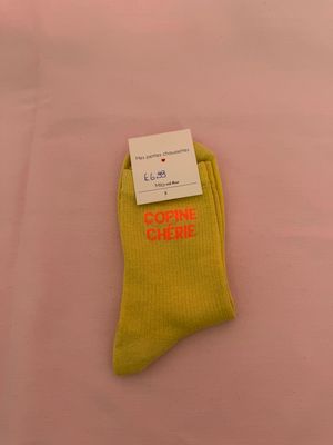 GLITTER KOUSEN GEEL ‘COPINE CHÉRIE’