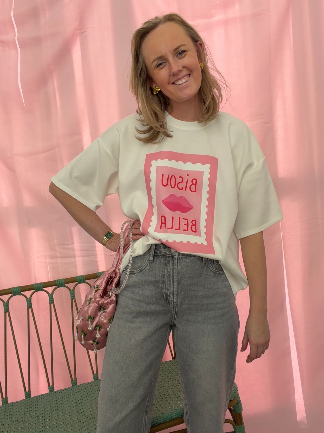 T-SHIRT SWEATER STOF BISOU BELLA ONE SIZE