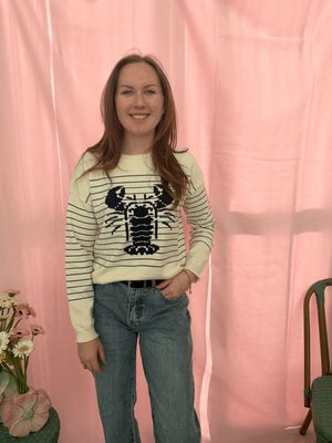 TRUI MET DONKERBLAUWE KREEFT ONE SIZE