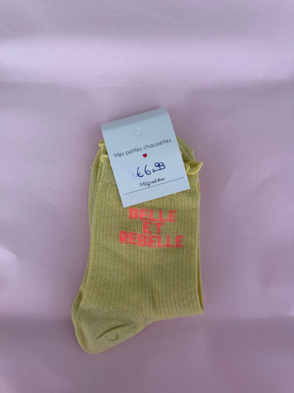 GLITTER KOUSEN GEEL ‘BELLE ET REBELLE’