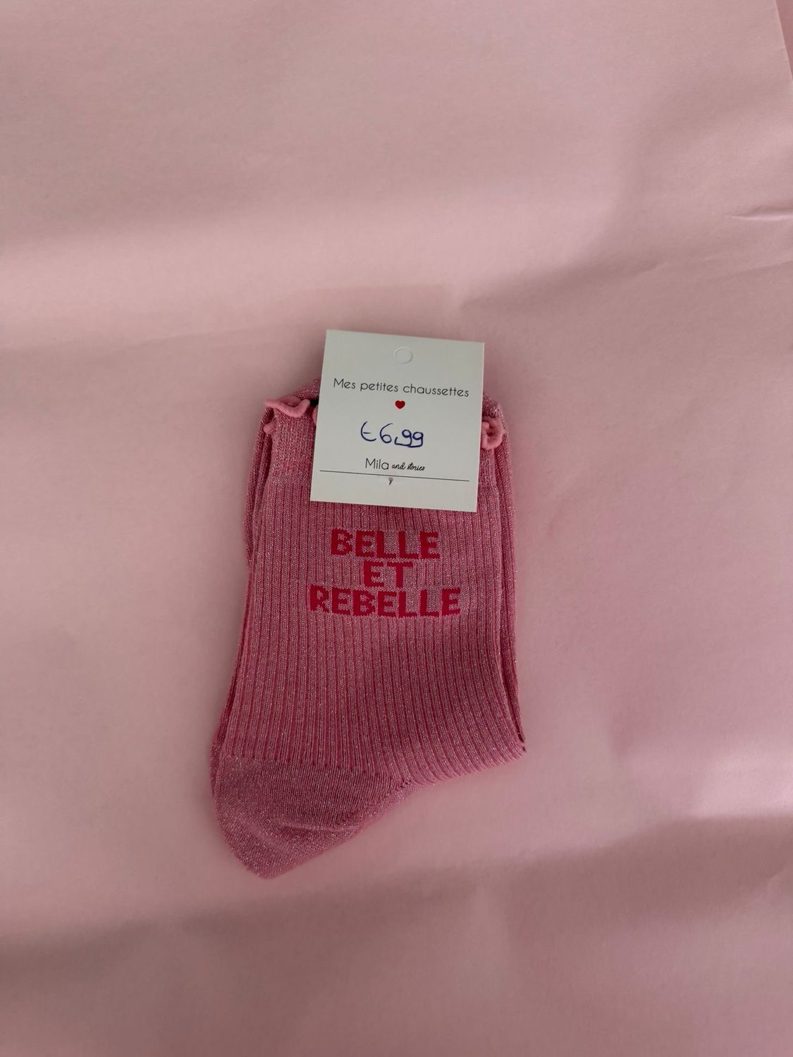 GLITTER KOUSEN ROZE ‘BELLE ET REBELLE’