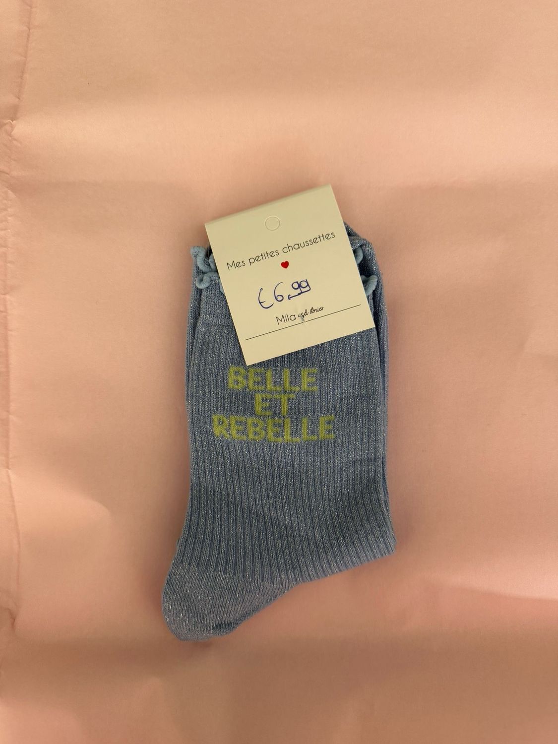 GLITTER KOUSEN PASTEL BLAUW ‘BELLE ET REBELLE’