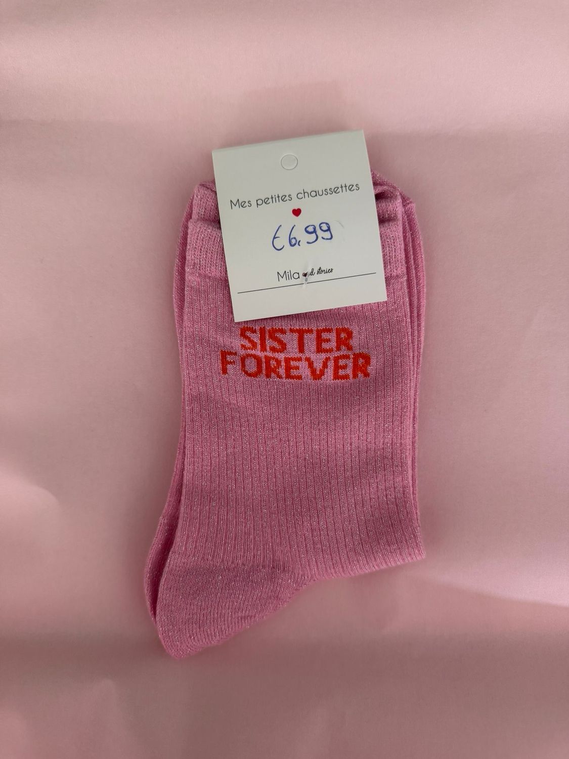 GLITTER KOUSEN ROZE ‘SISTER FOREVER