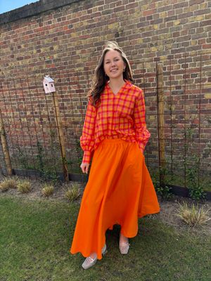 LANGE ROK MET ZAKKEN ORANJE