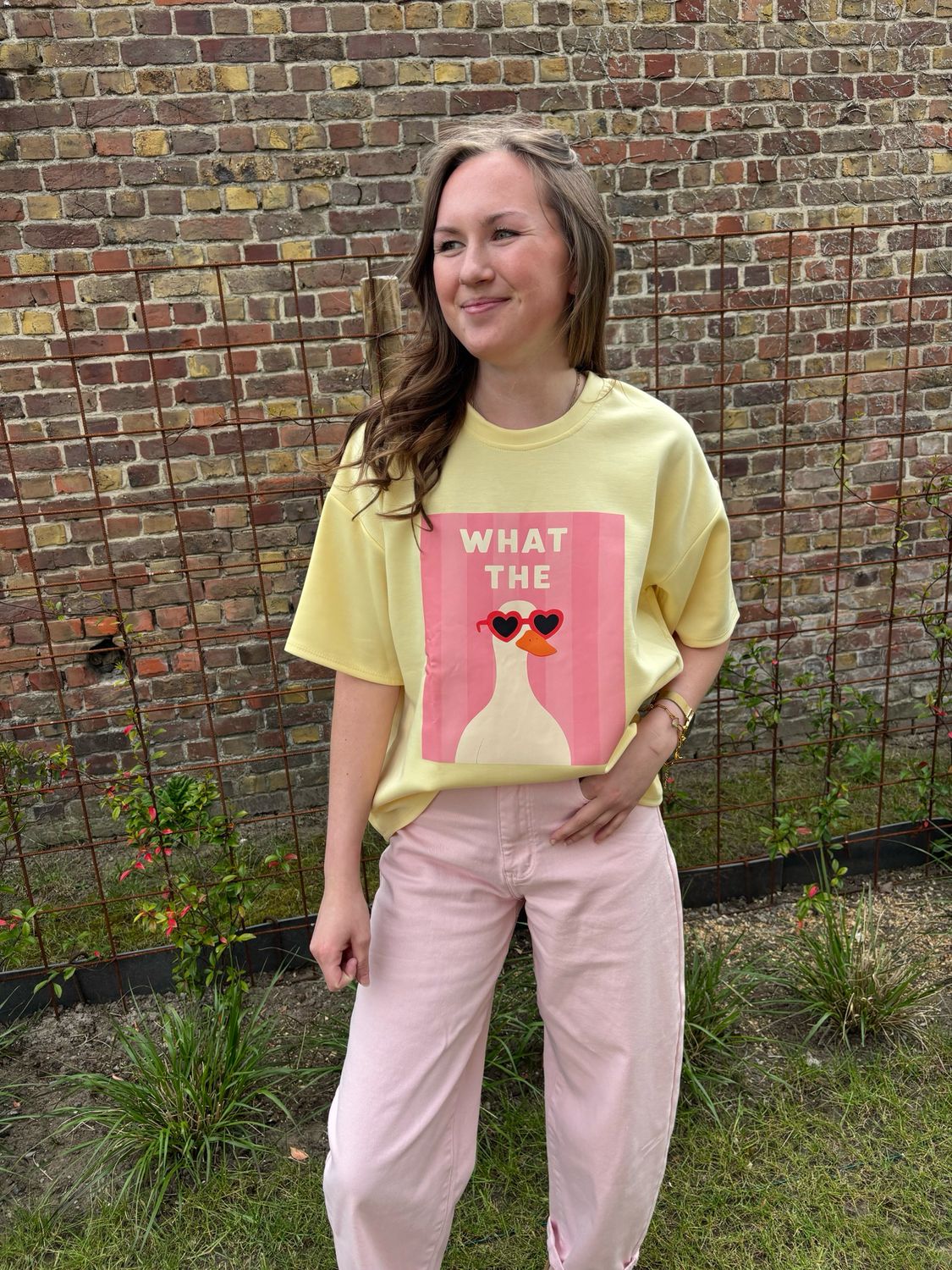 T-SHIRT ‘WHAT THE DUCK’ GEEL