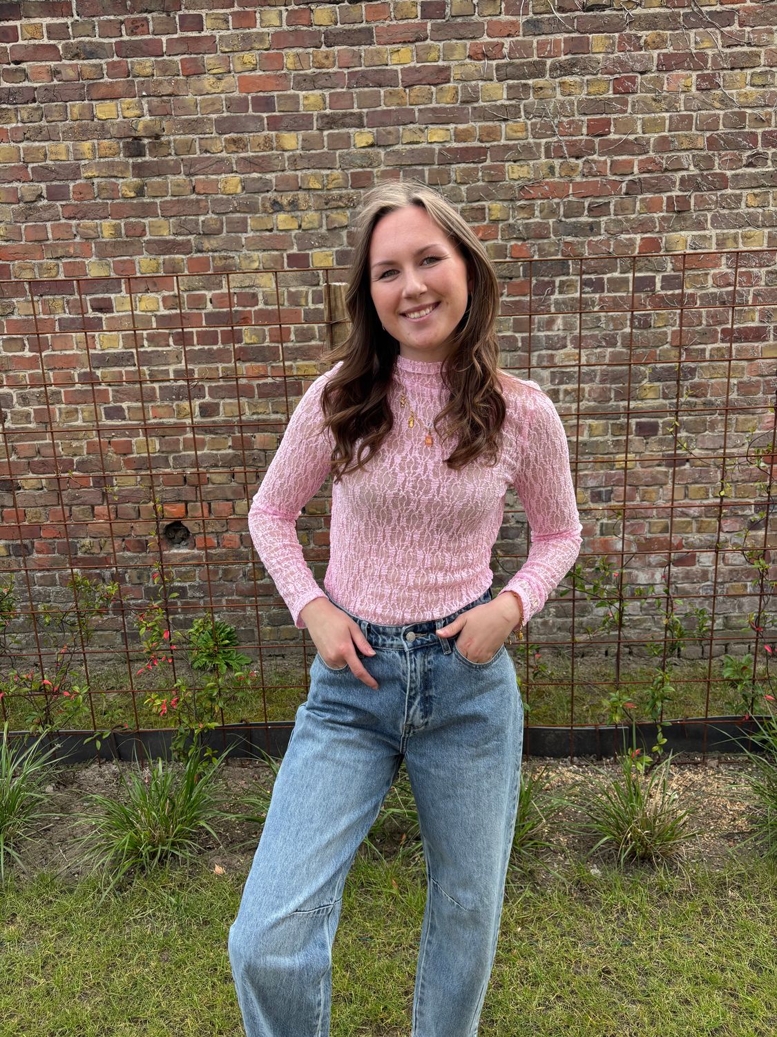 KANTEN LONG SLEEVE LICHT ROZE