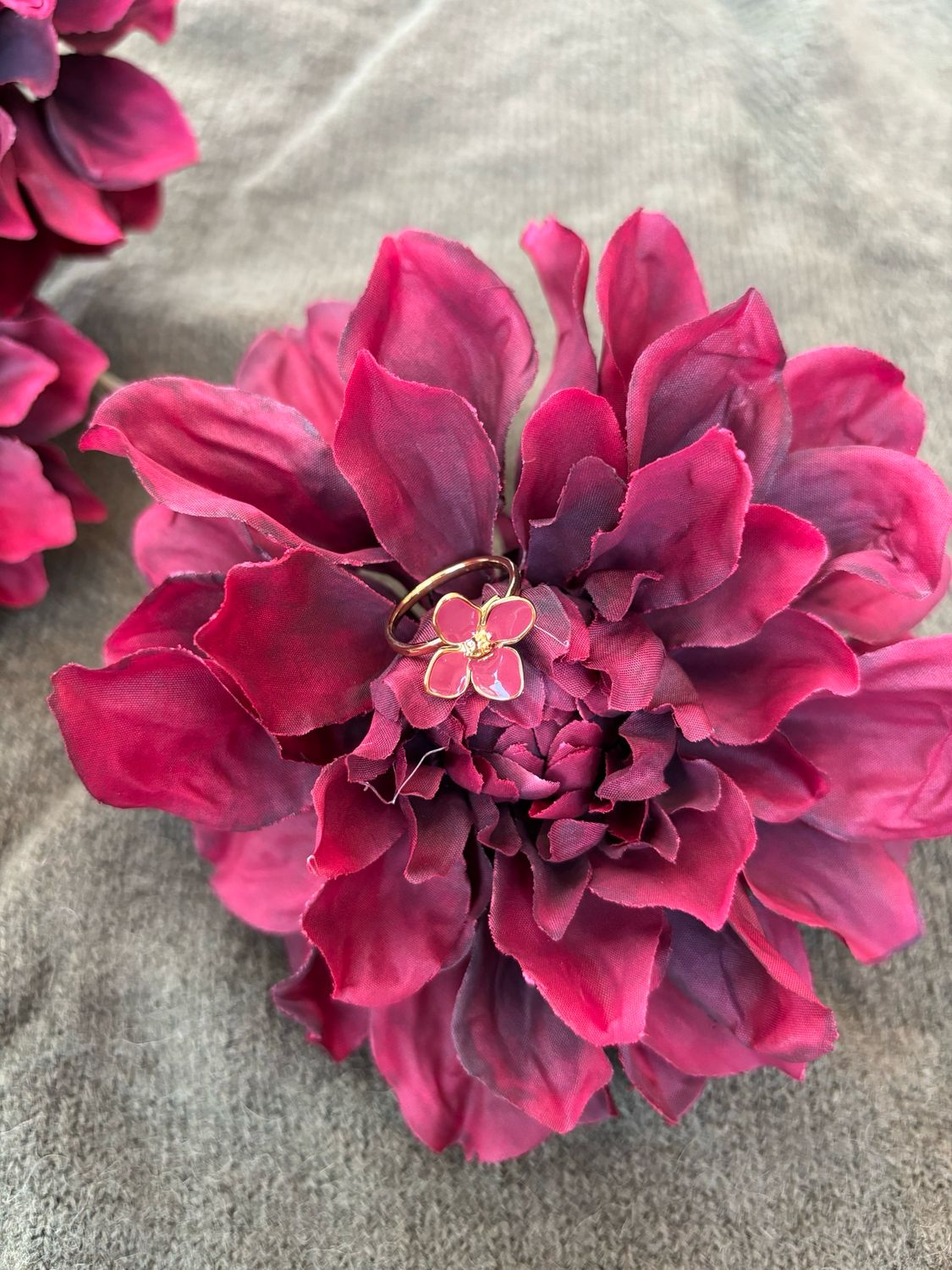 RING BLOEMETJE ROZE