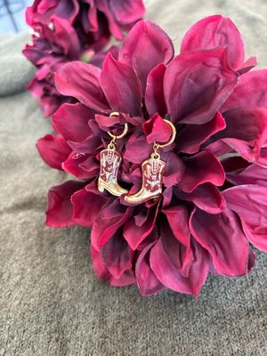 OORBELLEN COWBOYLAARZEN BURGUNDY