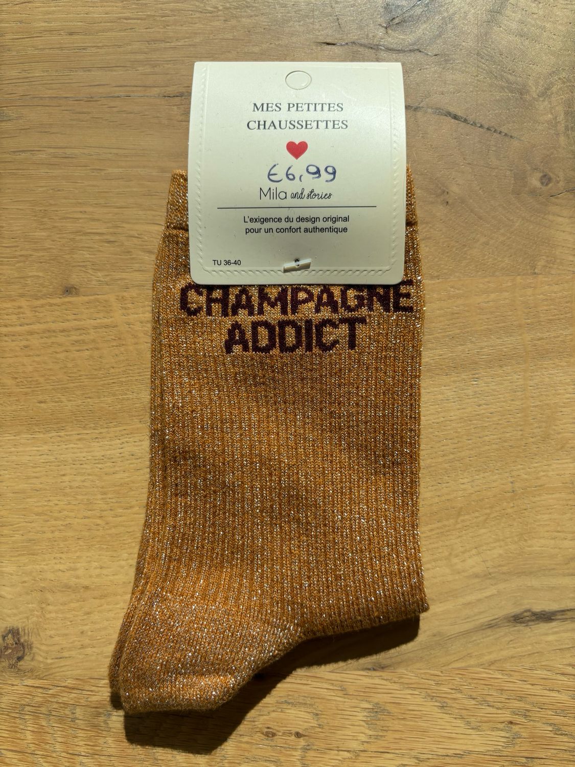 GLITTER KOUSEN MOSTERD GEEL ‘CHAMPAGNE ADDICT’