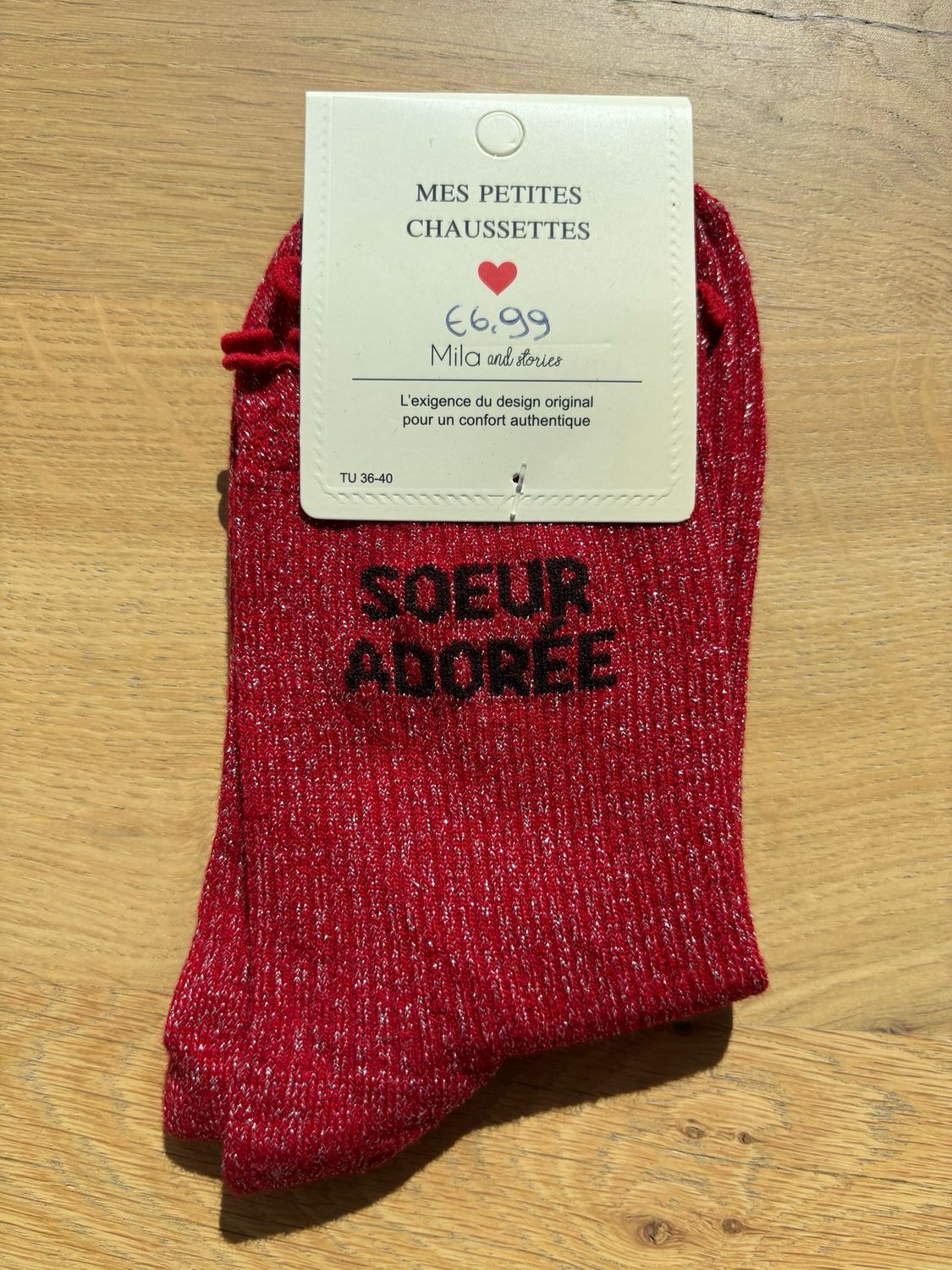 GLITTER KOUSEN ROOD ‘SOEUR ADORÉE’