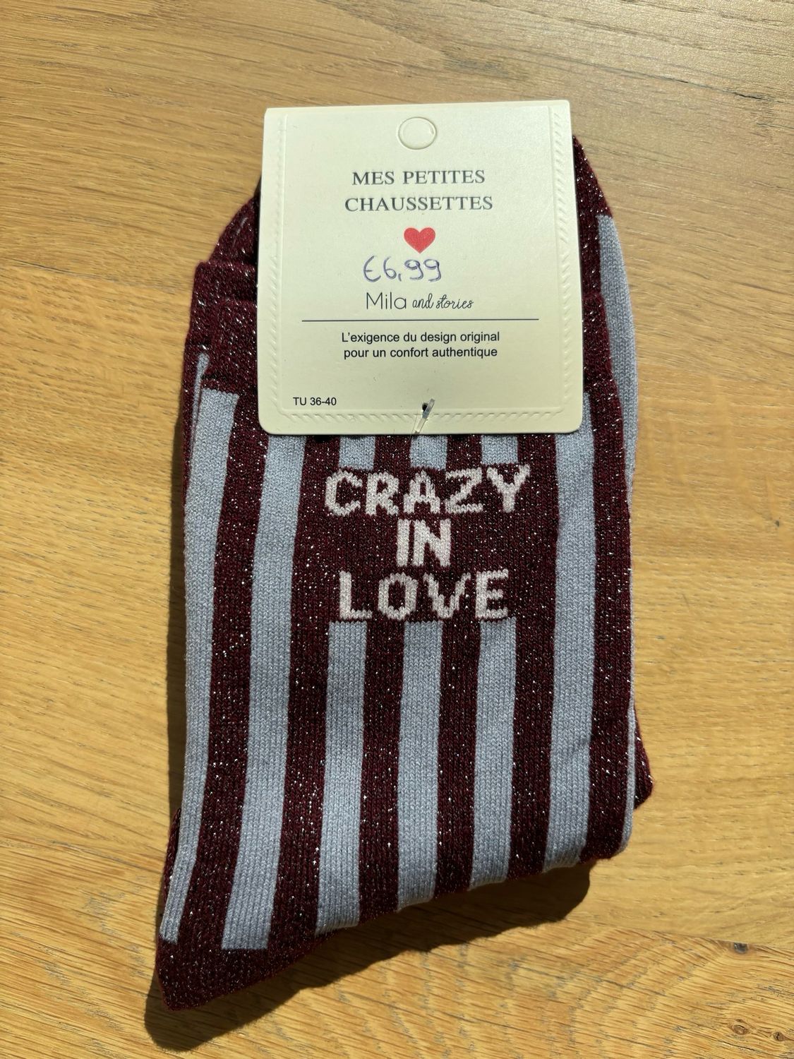 GLITTER KOUSEN GRIJS ‘CRAZY IN LOVE’