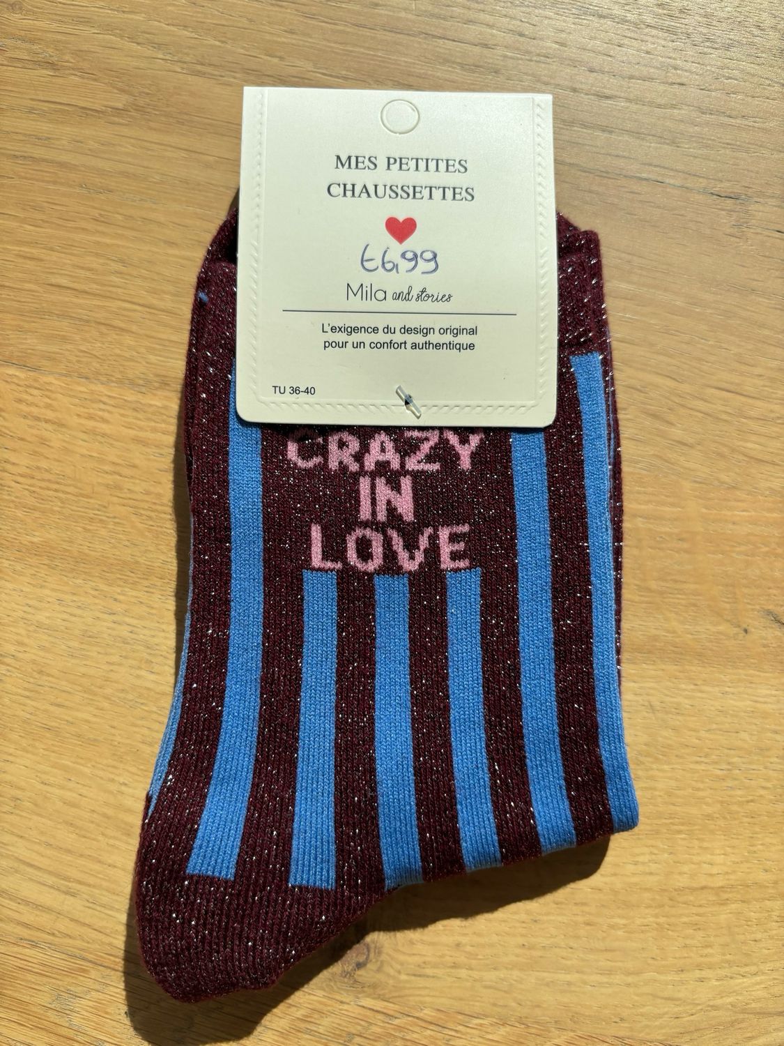 GLITTER KOUSEN BLAUW ‘CRAZY IN LOVE’