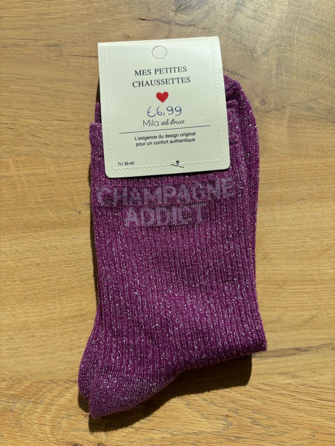 GLITTER KOUSEN PAARS ‘CHAMPAGNE ADDICT’
