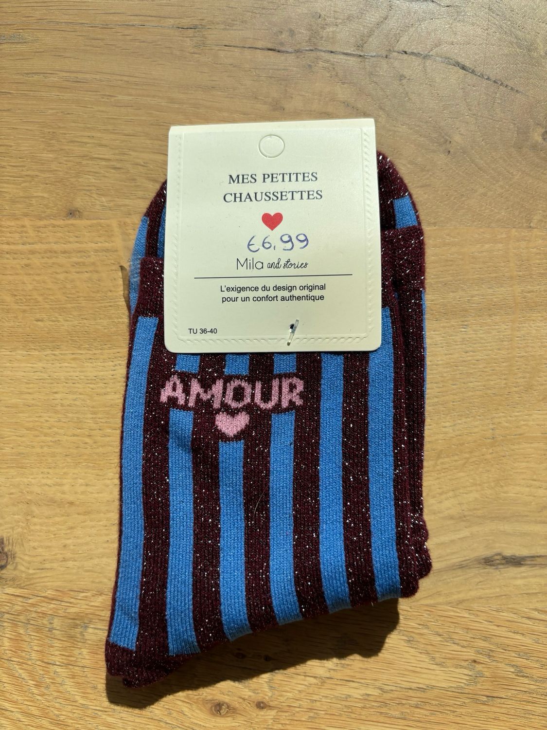 GLITTER KOUSEN BLAUW ‘AMOUR’