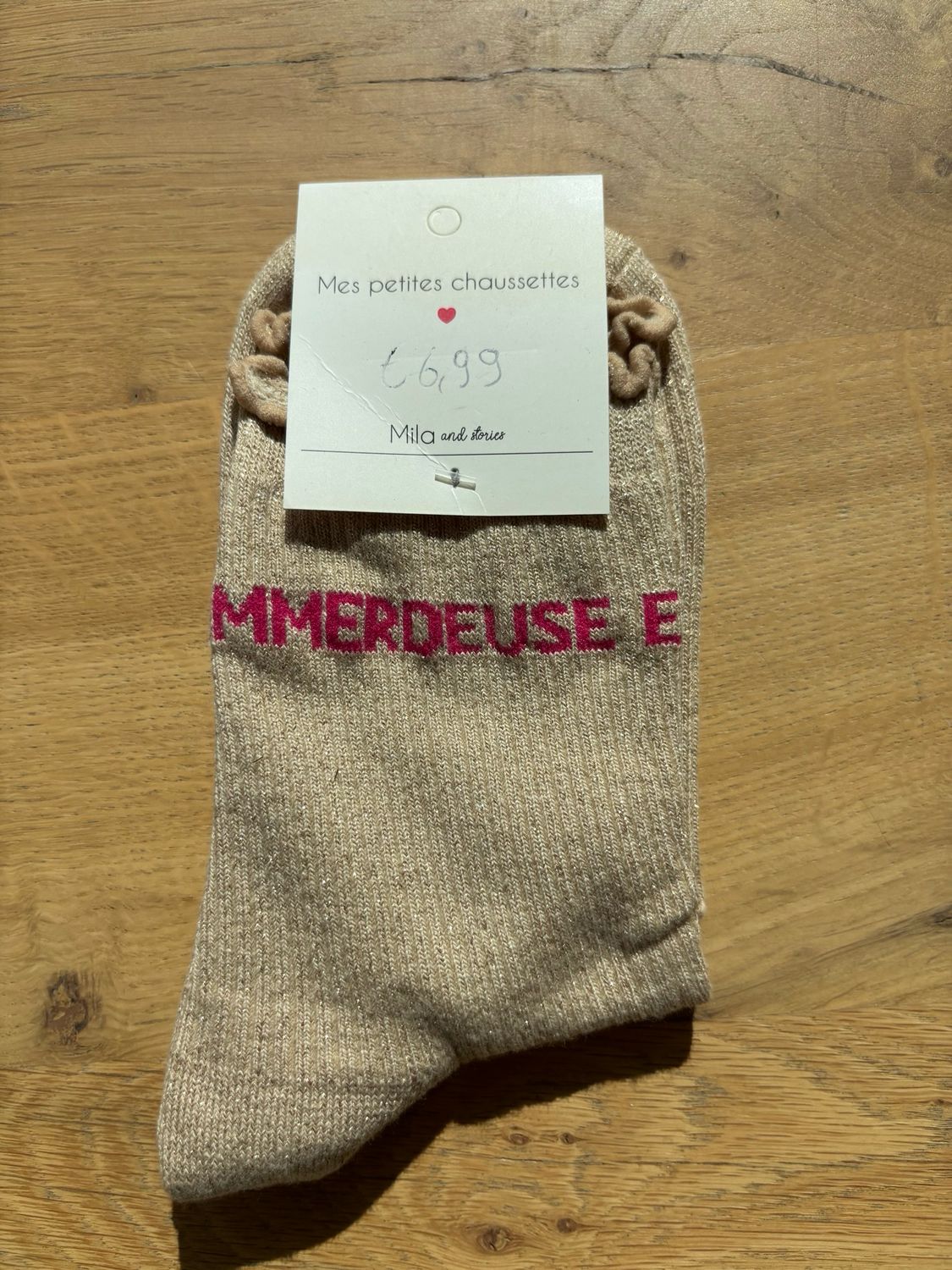 GLITTER KOUSEN BEIGE ‘EMMERDEUSE’