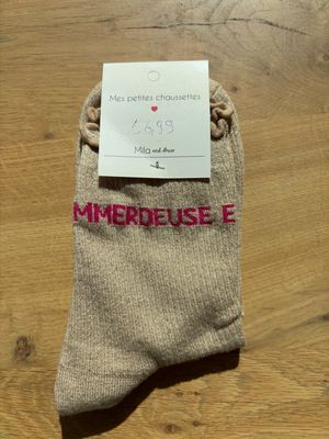 GLITTER KOUSEN BEIGE ‘EMMERDEUSE’