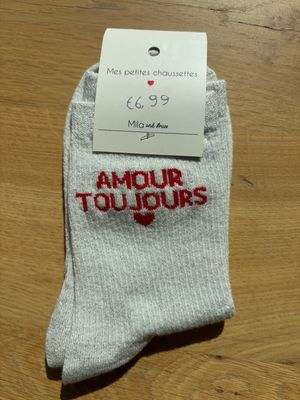 GLITTER KOUSEN GRIJS ‘AMOUR TOUJOURS’