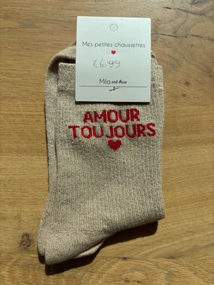 GLITTER KOUSEN BEIGE ‘AMOUR TOUJOURS’