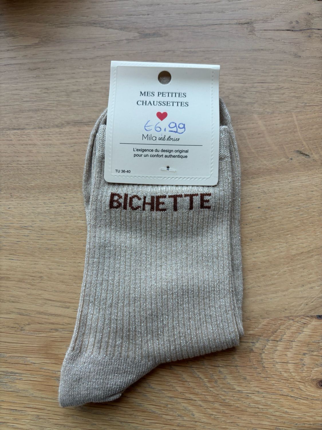 GLITTER KOUSEN CRÈME ‘BICHETTE’