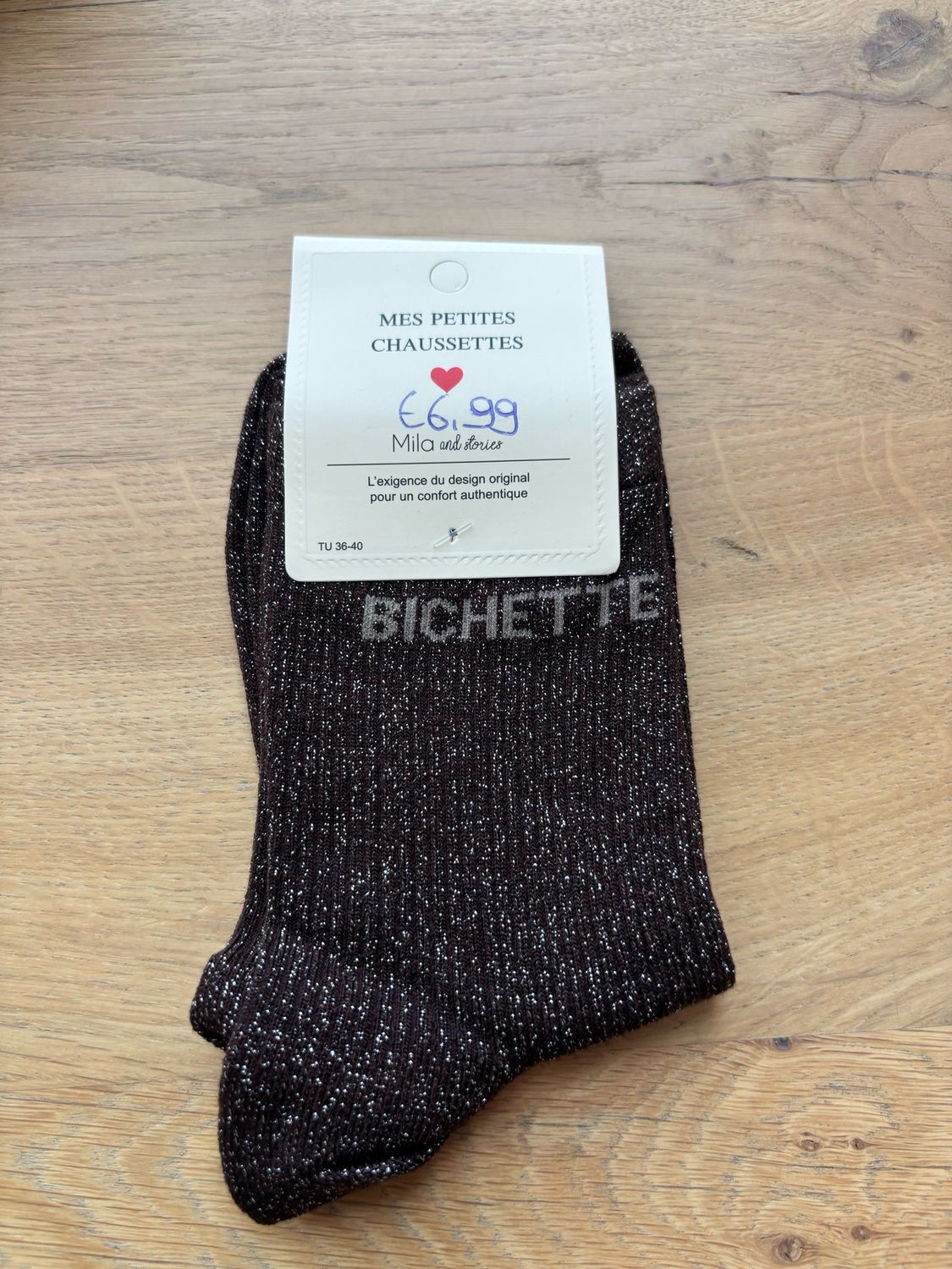 GLITTER KOUSEN DONKERBRUIN ‘BICHETTE’