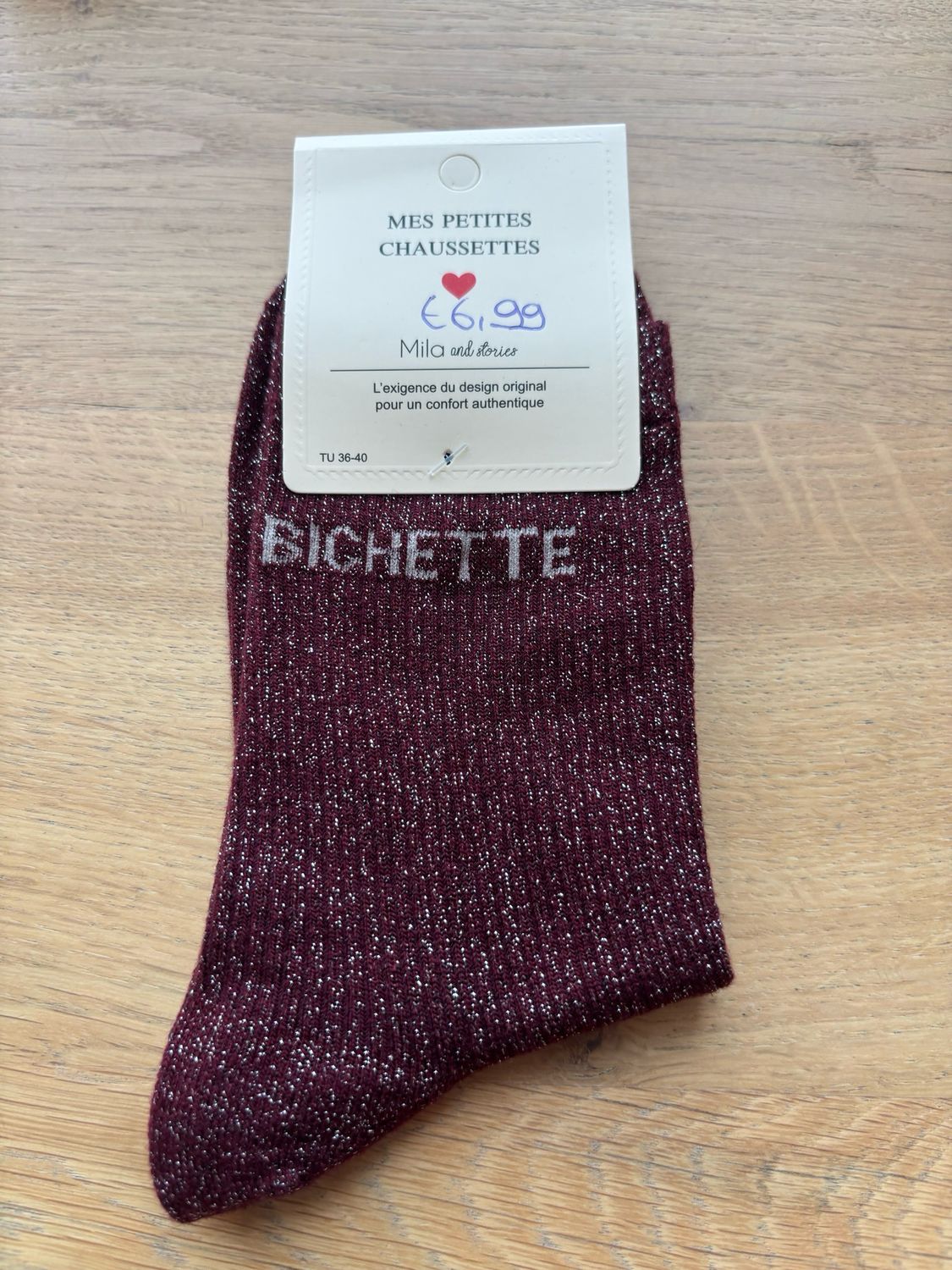GLITTER KOUSEN BURGUNDY ‘BICHETTE’