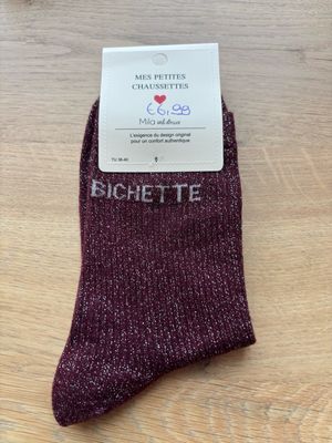 GLITTER KOUSEN BURGUNDY ‘BICHETTE’