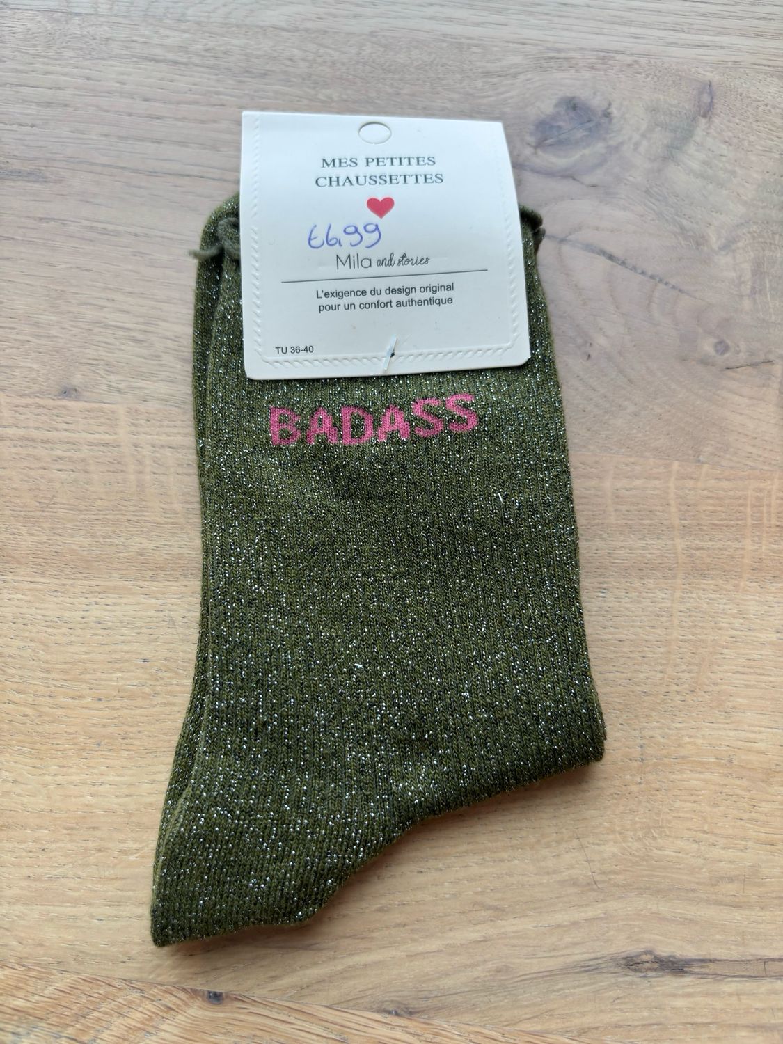 GLITTER KOUSEN KHAKI ‘BADASS’
