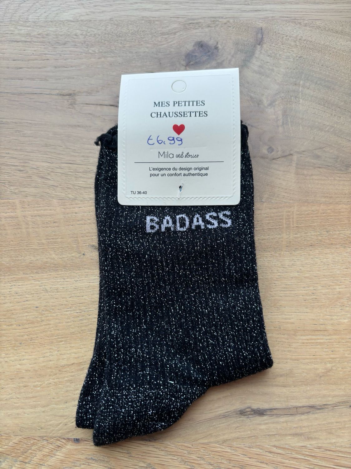 GLITTER KOUSEN ZWART ‘BADASS’