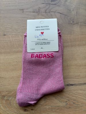 GLITTER KOUSEN ROZE ‘BADASS’