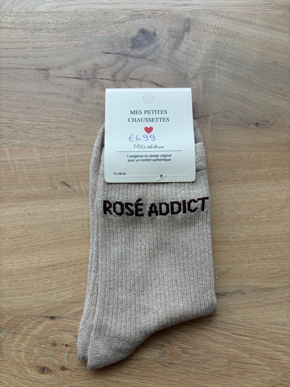 GLITTER KOUSEN CRÈME ‘ROSÉ ADDICT’