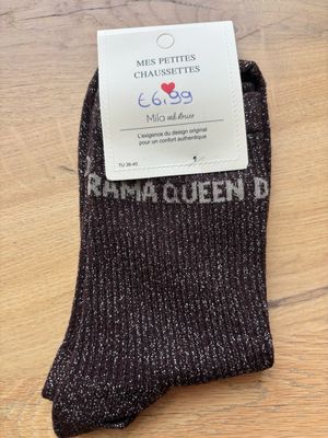 GLITTER KOUSEN DONKER BRUIN ‘DRAMA QUEEN’