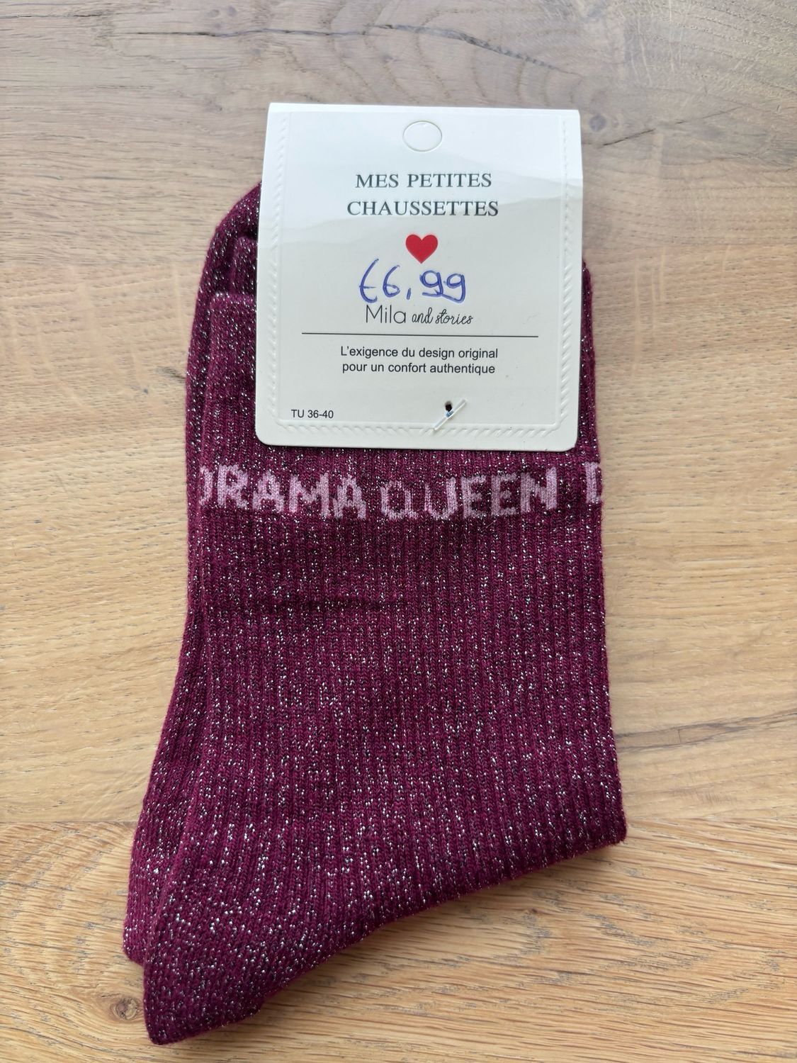 GLITTER KOUSEN BORDEAUX ‘DRAMA QUEEN