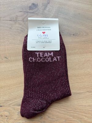 GLITTER KOUSEN BURGUNDY ‘TEAM CHOCOLAT’