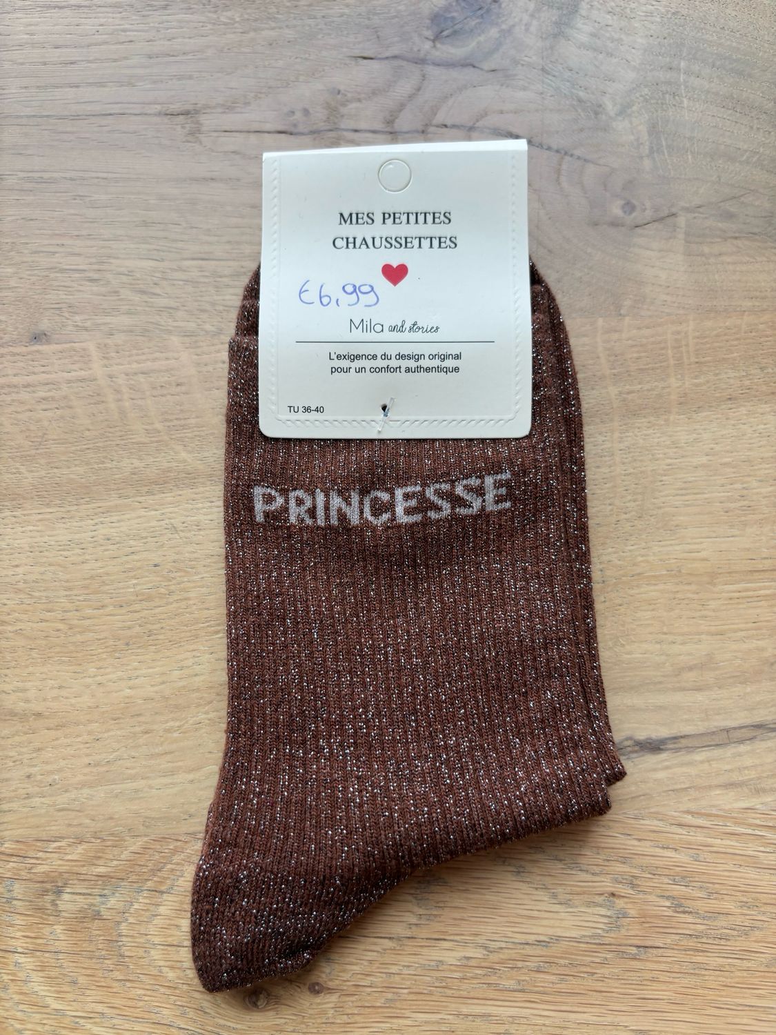 GLITTER KOUSEN BRUIN ‘PRINCESSE’