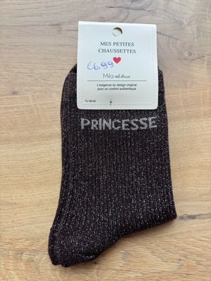 GLITTER KOUSEN DONKER BRUIN ‘PRINCESSE’