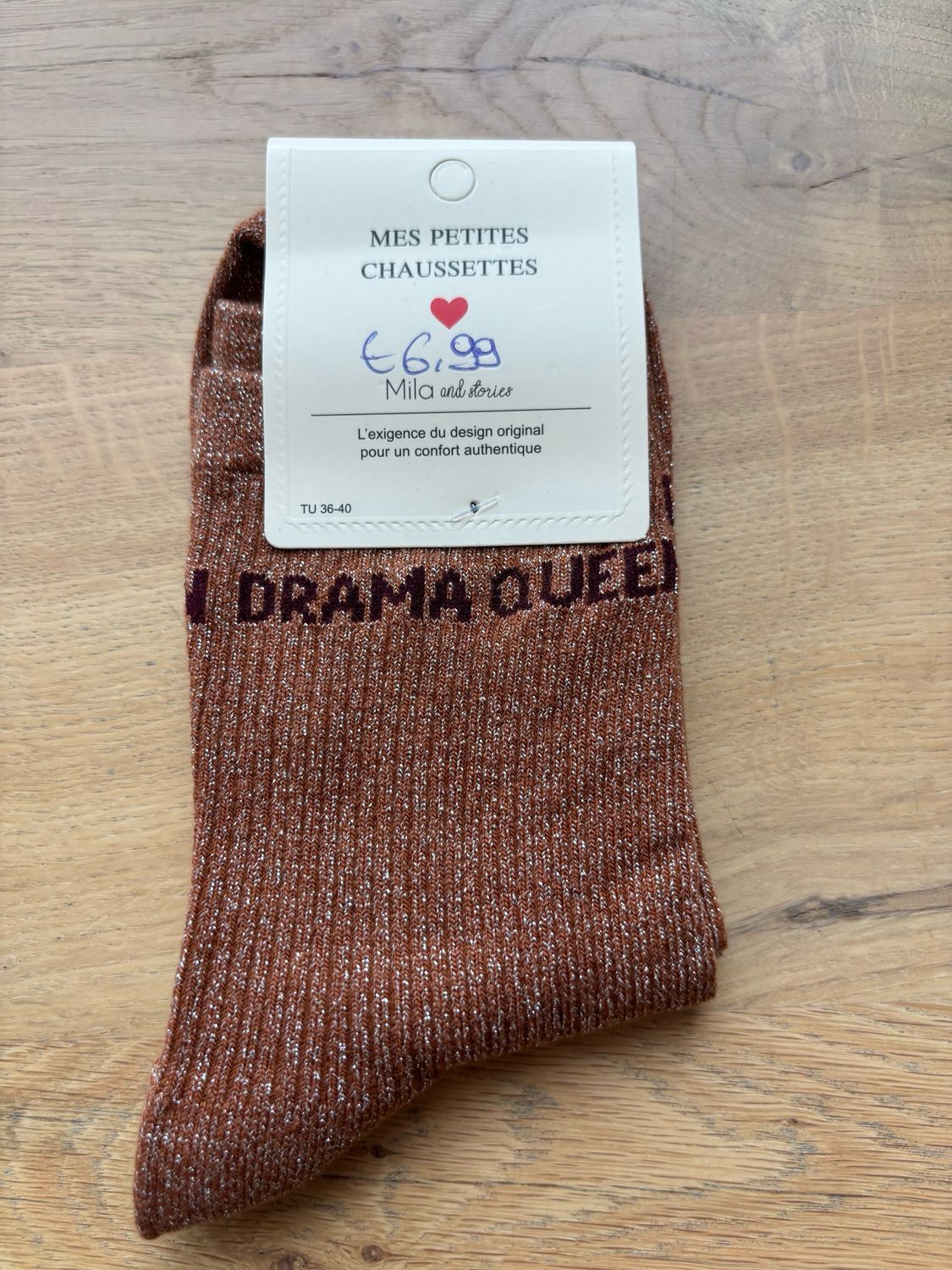 GLITTER KOUSEN BRUIN ‘DRAMA QUEEN’