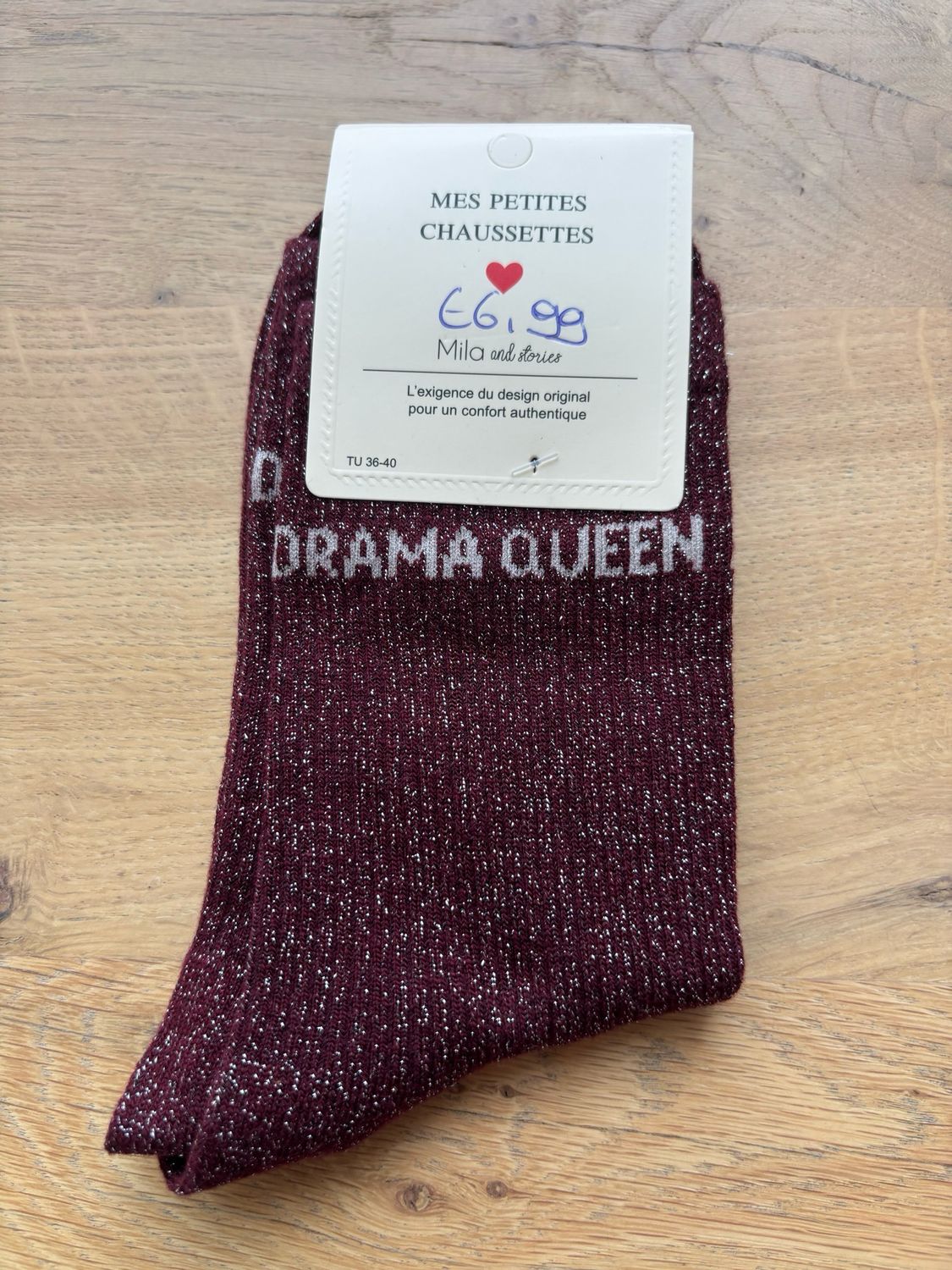 GLITTER KOUSEN BURGUNDY ‘DRAMA QUEEN’