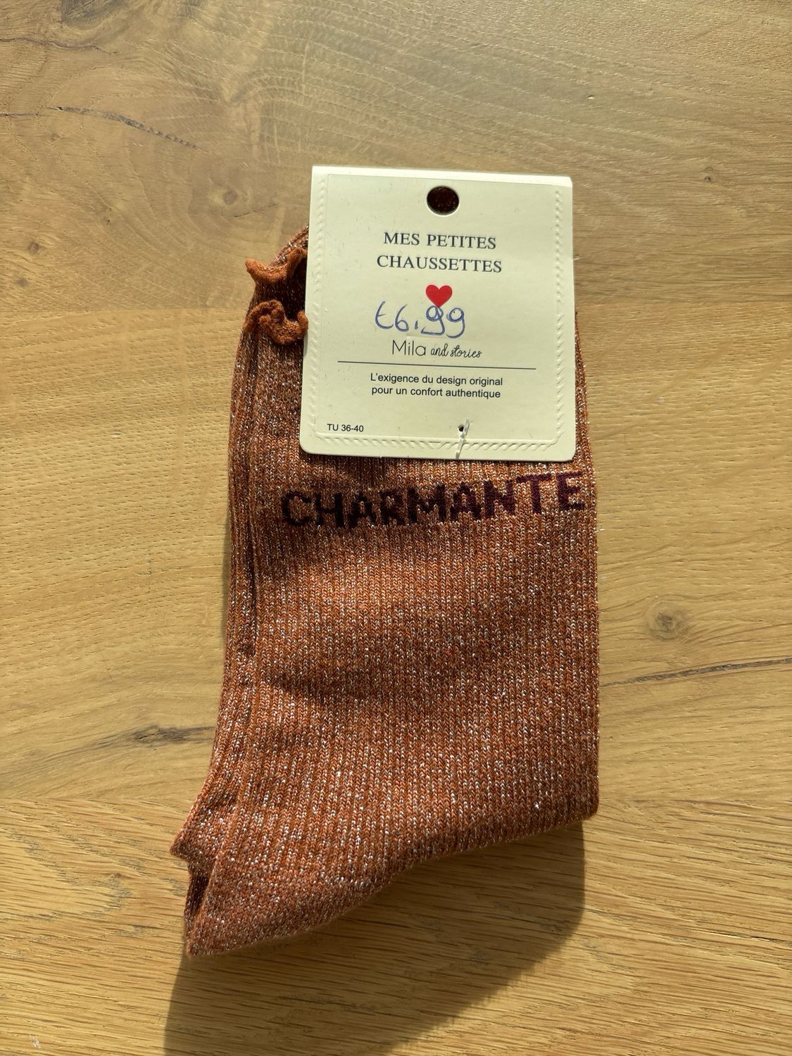 GLITTER KOUSEN LICHTBRUIN ‘CHARMANTE’