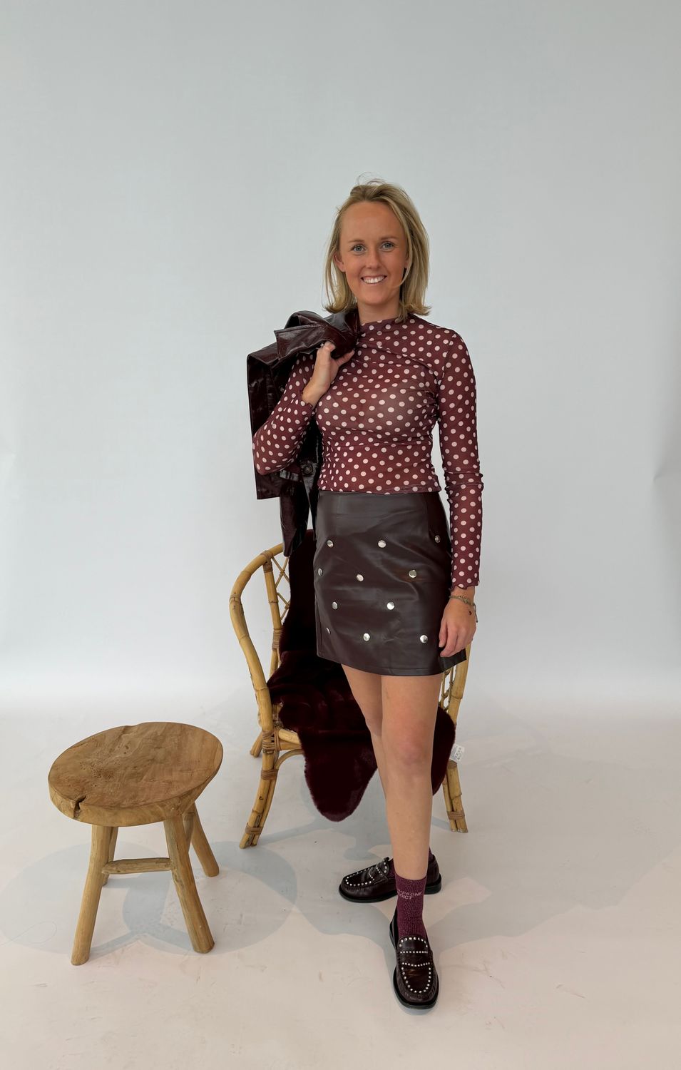 LEREN ROK MET STUDS