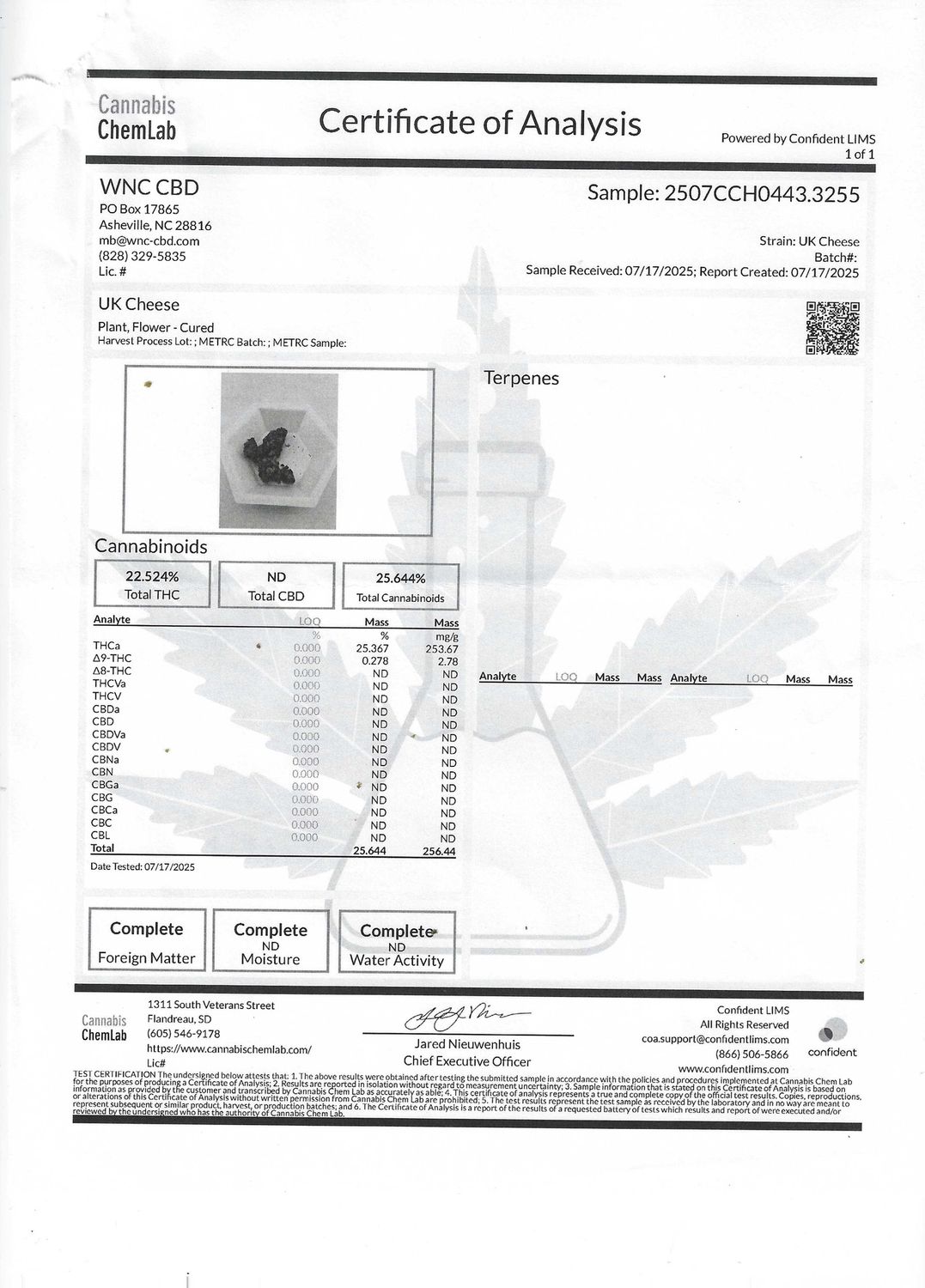 UK Cheese | Indica | THCa: 25.3%, Size: 1/8