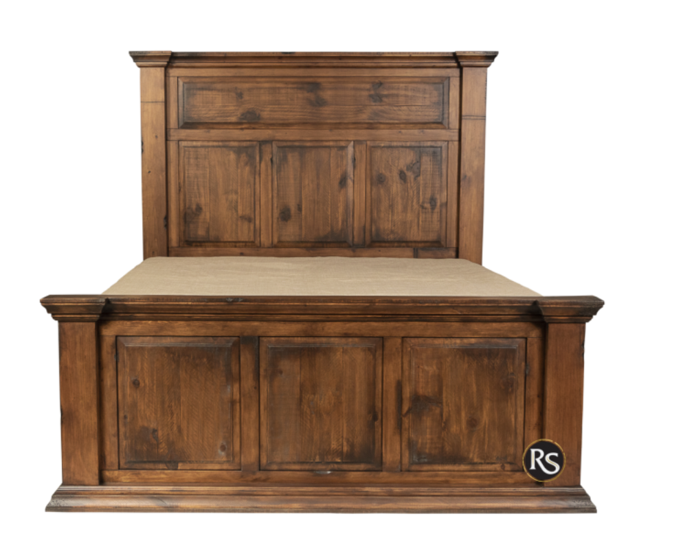 Floresville King Size Bed-Oldie Toasted Finish