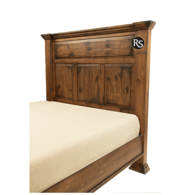 Floresville King Size Bed-Oldie Toasted Finish