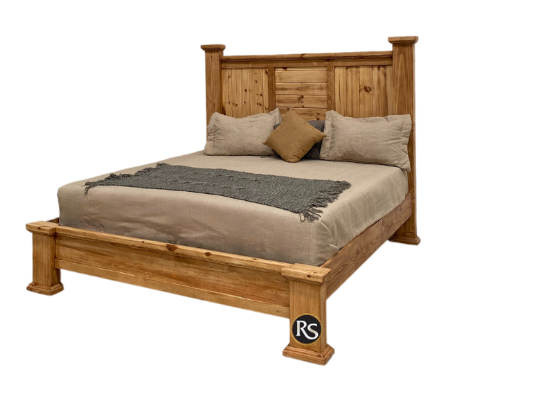 Laredo Traditional Hacienda Queen Size Bed-Medium Finish