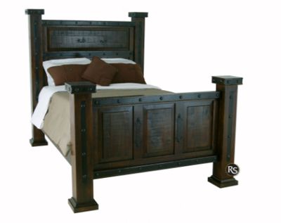 Grand Hacienda Queen Size Bed-Walnut Finish