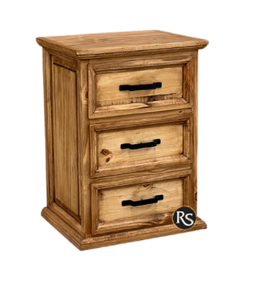 Laredo Tradicional Nightstand 3 Drawers-Medium Finish