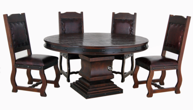 GRAND HACIENDA LARGE ROUND PEDESTAL DINING SET