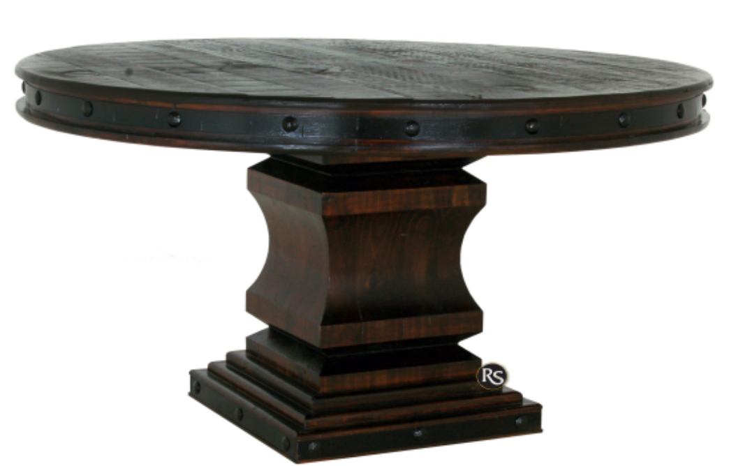 Grand Hacienda Large Round Pedestal Dinning Table -Old West Finish