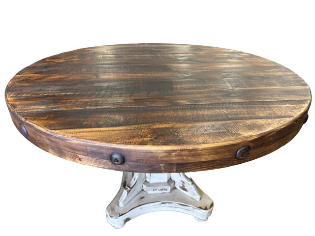 Linea Rustica Round Table-Oldie White