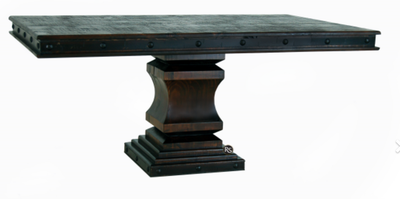 Grand Hacienda Single Pedestal 6 Ft Dinning Table-Chestnut Finish