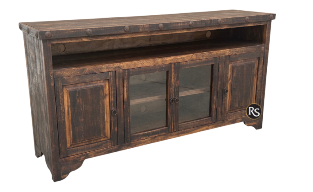 LR Rustic TV Stand 80&quot; -Dark Finish